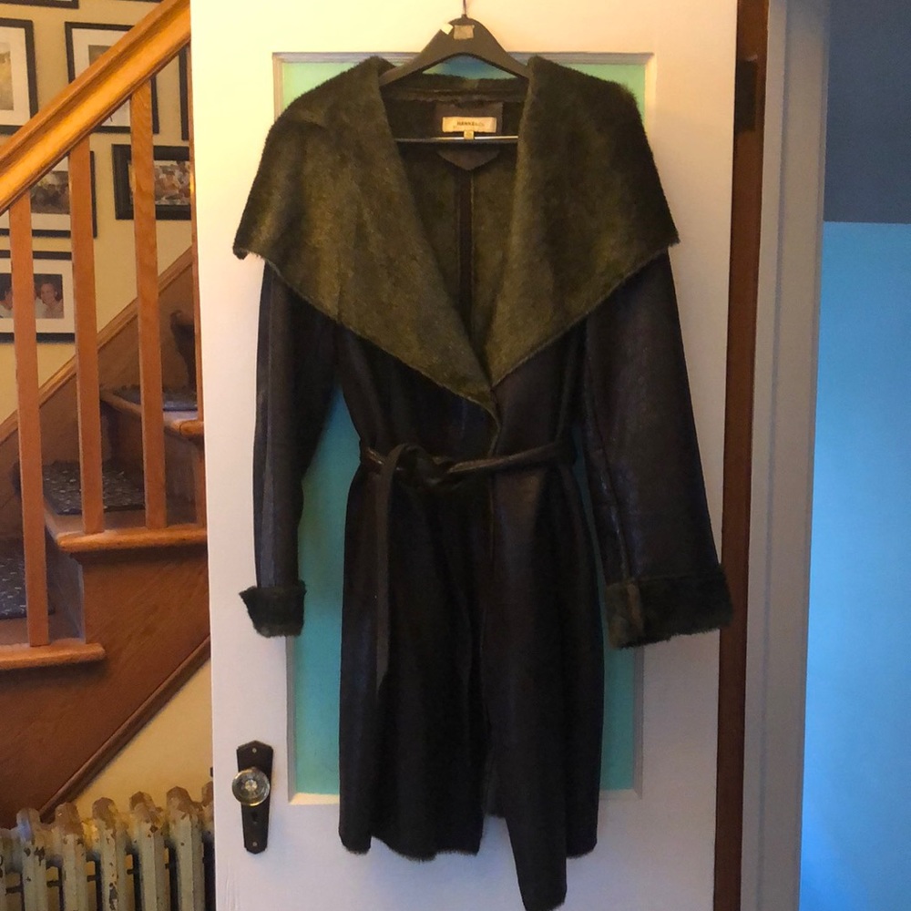 Fauxleather and fur coat